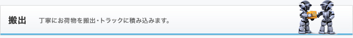 搬出 丁寧にお荷物を搬出・トラックに積み込みます。